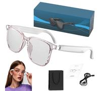 Gafas Traductoras AI, Gafas Inteligentes Traductoras HY-C8, Gafas Bluetooth Inteligentes, Gafas Inteligentes de Interpretación Simultánea, Soporta 144 Idiomas, para Viajar y Hacer Amigos (White)