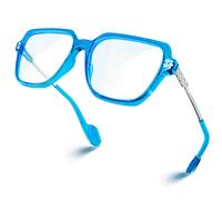 Gafas VISOONE de gran tama o con filtro de luz azul, elegante montura cuadrada TR90 y patillas de metal para mujeres y hombres REMY