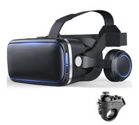 Gafas VR, Gafas de Virtual Reality 3D, VR Gafas con Controlador Bluetooth, Compatibles con Dispositivos Android y iPhone 4,7-7,2 Pulgadas, para niños y Adultos(A)