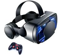 Gafas VR, Gafas de Virtual Reality 3D, VR Gafas con Controlador Bluetooth, Compatibles con Dispositivos Android y iPhone 4,7-7,2 Pulgadas, para niños y Adultos(E)