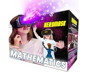 Gafas VR HeroMask + Juegos Matemáticas 5-12 años - El Regalo Educativo Que Hace Que los niños pidan: ¿5 Minutos más? | Tablas de Multiplicar, Sumas, Cálculo Mental y Mucho más | 3D, Realidad Virtual