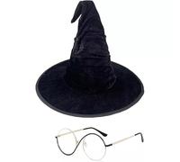 Gafas y sombrero unisex para cosplay de la película del Reino Unido Wicked's Elphaba, gafas circulares para fiesta de brujas (1 juego)