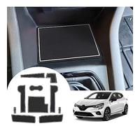 GAFAT 2020-2022 Renaul-t Clio 5 (Transmisión Manual) Alfombrillas Antideslizantes, Clio 6 Alfombrillas de Goma para Consola Central, Costura, Puerta [No para Transmisión Automática] (Blanco)