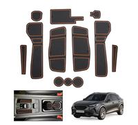 GAFAT Compatible con Cupra Formentor 2021-2023 2024 (Electrónica Automática) Alfombrillas Antideslizantes, Alfombrillas de Goma Consola Central, Costura de Puerta, Formentor Accesorios (Latón)