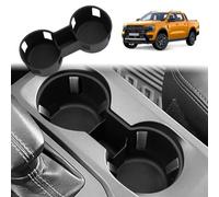 GAFAT Compatible con el nuevo Ford Ranger T9 2024 2025 2026 portavasos, Ranger 2025 TPE goma blanda consola central organizadora, alfombrillas originales, agujeros reservados originales