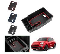 GAFAT Compatible con Fiat 500X 2015-2024 2025 Caja de Almacenamiento para Consola Central, 500X 2023 Soporte para Reposabrazos Central, Guantera, 500X Accesorios (Rojo)