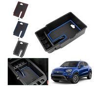 GAFAT Compatible con Fiat 500X 2015-2024 2025 Caja de Almacenamiento para Consola Central, 500X 2023 Soporte para Reposabrazos Central, Guantera, 500X Accesorios (Azul)