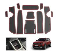 GAFAT Compatible con Jeep Avenger 2026 2025-2023 Alfombrillas Antideslizantes, Avenger Hybrid EV Alfombrillas de Goma para Consola Central, Costura de Puerta, Avenger Accesorios (Rojo)