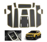 GAFAT Compatible con Jeep Avenger 2026 2025-2023 Alfombrillas Antideslizantes, Avenger Hybrid EV Alfombrillas de Goma para Consola Central, Costura de Puerta, Avenger Accesorios (Amarillo)
