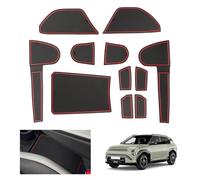 GAFAT Compatible con Kia EV3 GT Line 2025 2026 2027 Alfombrillas Antideslizantes, EV3 2025 Alfombrillas de Goma Protectoras para Consola Central, Portavasos, Costura de Puerta, EV3 Accesorios (Rojo)