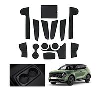 GAFAT Compatible con Kia Sportage NQ5 2025 2026-2022 (Automática) Alfombrillas Antideslizantes de Goma para Consola Central, Soporte Bebidas, Esteras Puerta, Facelift Sportage 2025 Accesorios (Negro)