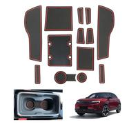GAFAT Compatible con Opel Mokka B Mokka-e 2021-2024 2025 2026 Alfombrillas Antideslizantes, Facelift Mokka e Alfombrillas de Goma para Consola Central, Costura de Puerta, Mokka-B Accesorios (Rojo)