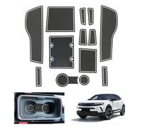 GAFAT Compatible con Opel Mokka B Mokka-e 2021-2024 2025 2026 Alfombrillas Antideslizantes, Facelift Mokka e Alfombrillas de Goma para Consola Central, Costura de Puerta, Mokka-B Accesorios (Blanco)