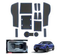 GAFAT Compatible con Opel Mokka B Mokka-e 2021-2024 2025 2026 Alfombrillas Antideslizantes, Facelift Mokka e Alfombrillas de Goma para Consola Central, Costura de Puerta, Mokka-B Accesorios (Azul)