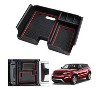 GAFAT Compatible con Range Rover Evoque 2011-2018 Consola Central Caja de Almacenamiento, Evoque L538 Reposabrazos Organizador Bandeja Guantera, Accesorios Evoque (Rojo)