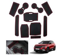 GAFAT Compatible con Renault Austral/Espace 6 Vi 2025 2026-2023 Alfombrillas Antideslizantes, Austral Esprit Alpine E-Tech Hybrid Alfombrillas de Goma para Consola Central, Costura de Puerta (Rojo)