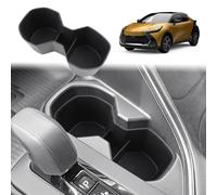 GAFAT Compatible con Toyota C-HR 2024 2025 2026 Hybrid PHEV Portavasos Funda Protectora, TPE Goma Blanda Supporta para Consola Central, OEM Original, Antideslizante, CHR Accesorios 2025