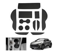 GAFAT Compatible con Toyota C-HR Hybrid 2024 2025 Alfombrillas Antideslizantes, C-HR 2024 Alfombrillas Goma para Consola Central, Portavasos, Costura de Puerta, CHR 2024 Accesorios (Negro 1)