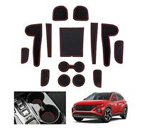 GAFAT Hyunda-i Tucson NX4 2021 2022 2023 (Automáticas Electrónicas) Alfombrillas Antideslizantes, Tucson 2022 Alfombrillas de Goma para Consola Central, Costura de Puerta (Rojo)