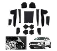 GAFAT Hyunda-i Tucson NX4 2021 2022 2023 (Automáticas Electrónicas) Alfombrillas Antideslizantes, Tucson 2022 Alfombrillas de Goma para Consola Central, Costura de Puerta (Blanco)