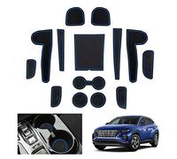 GAFAT Hyunda-i Tucson NX4 2021 2022 2023 (Automáticas Electrónicas) Alfombrillas Antideslizantes, Tucson 2022 Alfombrillas de Goma para Consola Central, Costura de Puerta (Azul)