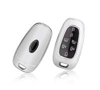 GAFAT Hyunda-i Tucson NX4 / Ioniq 5 / Nexo/Sante Fe 2021 2022 2023 2024 Funda Protectora para Llave de Coche, Gel de sílice TPU (Plateado)