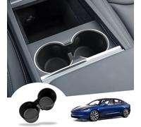 GAFAT Tesla Model 3 Highland Standard & Premium 2024-2026 2027 Soporte para Bebidas, Posavasos Goma Blanda TPE para Consola Central con Alfombrillas, Antideslizante, Tesla Model 3 2025 Accesorios