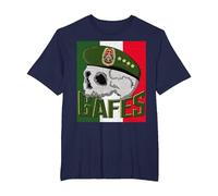 GAFE GAFES Fuerza Especial Mexicana Fuerzas Especiales Patriota Camiseta, Hombre Tallas Grandes, Azul Marino, 4X Alto