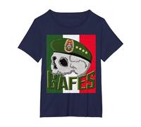 GAFE GAFES Fuerza Especial Mexicana Fuerzas Especiales Patriota Camiseta, Mujer Tallas Grandes, Azul Marino, 4XL Grande