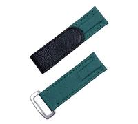 GAFNED Correa de reloj colorida de tela de nailon y cuero de 20mm para correa de reloj DAYTONA SUBMARINER GMT Yacht-Master DateJust(Green Sil Buckle)