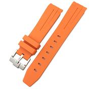 GAFNED Para Rolex Submariner Hulk GMT Milgauss Yacht Master Deepsea Rubber Watch Band de 19mm 20mm 21mm 22mm Correa de silicona(Orange,21mm Rose buckle)