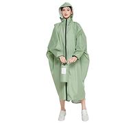 Gaga city Chubasquero Mujer Impermeable Plegable Poncho Impermeable Manga Larga Encapuchado Cierre de Cremallera Verde