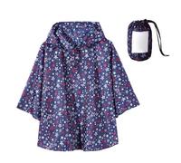 Gaga city Poncho de Niña, Chubasquero Niño,Impermeables para Hombres y Mujeres para Niños, Impermeable Capa con Capucha Estrellas azules/XL