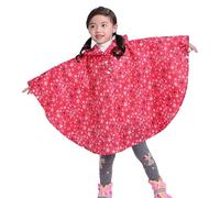 Gaga city Poncho de Niña, Chubasquero Niño,Impermeables para Hombres y Mujeres para Niños, Impermeable Capa con Capucha Estrellas rojas/M