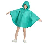 Gaga city Poncho Impermeable Niño Niña Chubasquero Capas de Lluvia para Niños con Capucha Botones Verde Claro/S