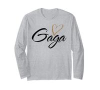 Gaga con estampado de leopardo, corazón, divertido regalo para tía, abuela y mamá Manga Larga
