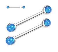 GAGABODY Par de anillos de titanio sólido G23 de 14 G, 16 G, para pezón, con rosca interna, joyería para pezón, piercing de lengua, puente, joyería de 12 mm a 18 mm, Titanio, No es una piedra preciosa