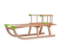 GaGadumi Trineo de madera de 90 cm con respaldo y cuerda de tracción, trineo duradero para niños y adultos, trineo de madera FSC