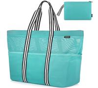 GAGAKU Bolsa de playa XXL/3XL con compartimento frigorífico, impermeable, con cremallera, plegable, grande, para familia, mujer, piscina, viajes