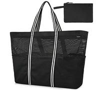 GAGAKU Bolsa de playa XXL/3XL con compartimento frigorífico, impermeable, con cremallera, plegable, grande, para familia, mujer, piscina, viajes