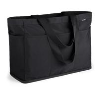 GAGAKU Bolsa de playa XXL con compartimento frigorífico, impermeable, con cremallera, plegable, grande, para familia, mujer, piscina, viajes, 50 x 38 x 19 cm, 4_negro, XL