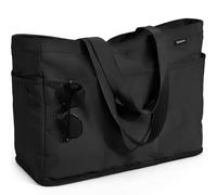 GAGAKU Bolsa de playa XXL XL con compartimento frigorífico, impermeable, con cremallera, plegable, grande, para familia, mujer, piscina, viajes, etc, 4_negro, XXL