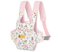 GAGAKU Muñeca Transporte Doll Carrier con Correa Delantera y Trasera para Muñecas Doll Carrier con Correas Ajustables para Niñas Pequeñas-Rosa-Flor de Ciruelo de Calabaza