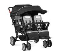 GAGGLE - Compass | Silla de paseo cuádruple, negra | Silla de paseo de 4 plazas, plegable, fácil de guardar - 6 meses a 4 años - Arnés ajustable en 5 puntos | Asientos ajustables