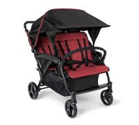 GAGGLE - Odyssey | Silla de paseo 4 plazas, roja/negra | Silla de paseo plegable, fácil de guardar - de 6 meses a 4 años - Arnés ajustable de 5 puntos | Asientos ajustables | Parasol silla de paseo