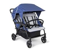 GAGGLE - Odyssey | Silla de paseo Quad, Azul/Negro | Silla de paseo de 4 plazas, plegable, fácil de guardar - 6 meses a 4 años - Arnés ajustable en 5 puntos | Asientos ajustables