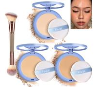 GAGK Matte Perfection Pressed Powder, Matte Wet and Dry Powder, Gagk Lasting Waterproof Makeup, Lasting Waterproof Face Powder, Face Oil Control Powder for Oily Skin (#01+#02+#03)