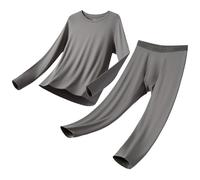 gagli Ropa interior térmica para hombre, forro polar suave, manga larga, pantalones largos, conjunto de capa base térmica, parte superior e inferior, secado rápido, gris, M