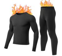 gagli Ropa interior térmica para hombre, pantalones largos con forro polar de equipo de caza, ropa de invierno, capa base para hombre, clima frío, parte superior inferior, Black1, M