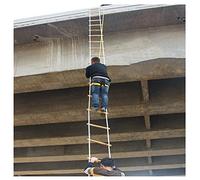 GAGULHAH Escalera de Cuerda de 3 Metros, Escalera de Madera para Exteriores de Gran altitud, Escalera de Emergencia para trepar árboles, Escalera de Escape Antideslizante contra Incendios